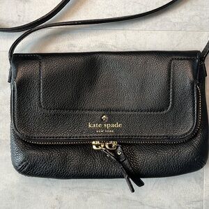 Kate spade   Marianna Mansfield Leather Bag Crossbody Black  9”w x 5.5” h x 1” d